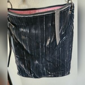 NWT Steve Madden Batlas Grey Large Crossbody Crushed Velvet